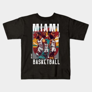 Miami heat basketball  vector graphic design Kids T-Shirt